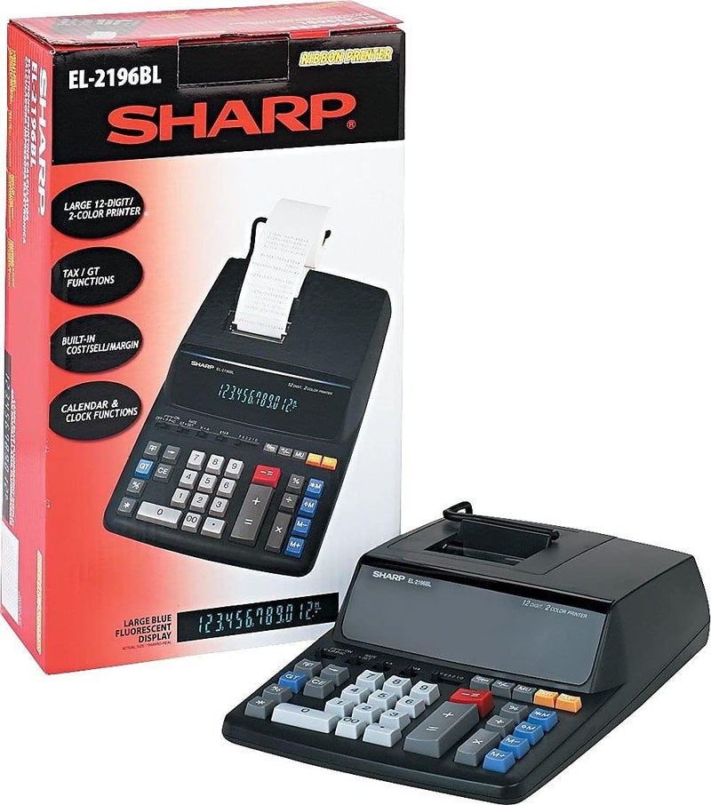 SHARP EL2196BL EL2196BL Two-Color Printing Calculator Black/Red Print 3.7 Lines/Sec - Image 3